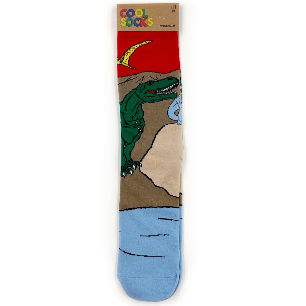 Dinosaur Cool Socks Crew Socks Mens Womens Prehistoric Science Fun Novelty Gift